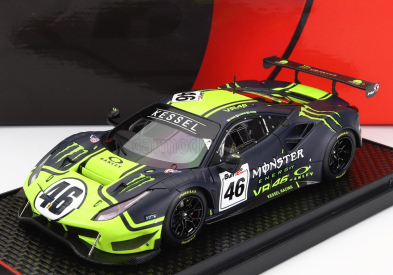 Bbr-models Ferrari 488 Gt3 3.9l Turbo V8 Team Kessel Racing Vr46 N 46 12h Gulf 2021 Valentino Rossi - Luca Marini - A.salucci Uccio - Con Vetrina - S vitrínou 1:43 Matná modrá žltá