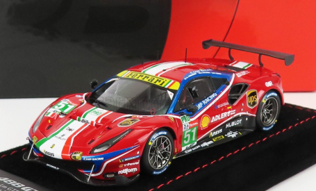 Bbr-models Ferrari 488 Gte Evo 3.9l Turbo V8 Team Af Corse N 51 2nd Lmgte Pro Class 24h Le Mans 2020 J.calado - A.pier Guidi - S.serra - Con Vetrina - S vitrínou 1:43 červená biela modrá