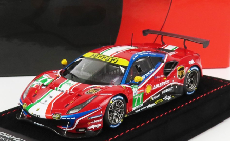 Bbr-models Ferrari 488 Gte Evo 3.9l Turbo V8 Team Af Corse N 71 Lmgte Pro Class 24h Le Mans 2020 S.bird - M.molina - D.rigon - Con Vetrina - S vitrínou 1:43 červená biela modrá