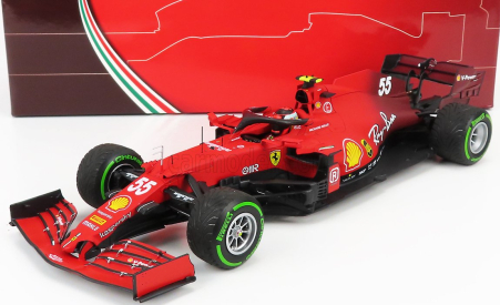 Bbr-models Ferrari F1 Sf21 Team Scuderia Ferrari Mission Winnow N 55 5. Emilia Romagna Taliansko Gp - Intermediate Rain Tires 2021 Carlos Sainz Jr. 1:18 Red