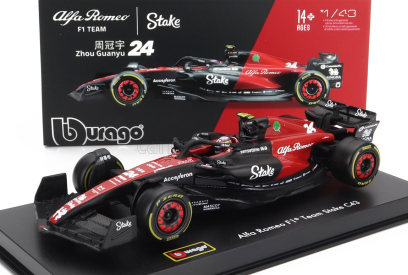 Bburago Alfa Romeo F1 C43 Team Stake N 24 Season 2023 Guanyu Zhou 1:43, čierna