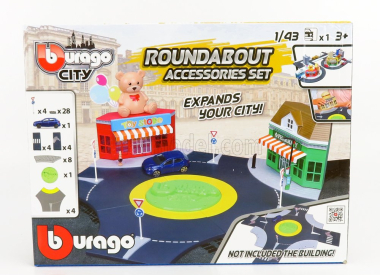 Bburago Accessories Diorama – Set Build City Roundabout – With Seat Ibiza 2008 1:43 Blue
