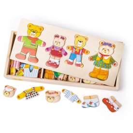 Bigjigs Toys Medvedia rodina obliekanie puzzle