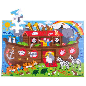 Bigjigs Toys Noemova archa Podlahové puzzle 48 dielikov