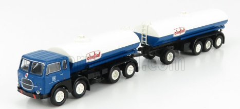 Brekina plast Fiat 690 Millepiedi Tanker Olio Fiat 1960 1:87 Modrá čierna biela