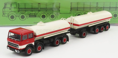 Brekina plast Fiat 691 Millepiedi Tanker 1961 1:87 Biela červená