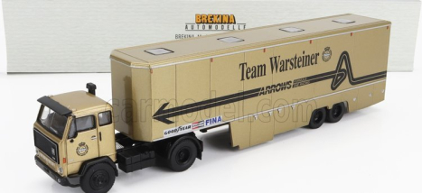 Brekina plast Volvo F89 Truck Car Transporter Team F1 Warsteiner Arrows 1977 1:87 Zlato