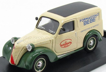 Brumm Fiat 1100 Furgone Van Veicolo Commerciale Publicitaire Galbani Melzo Milano Deposito Di Napoli 1950 1:43 krémovo zelená