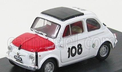 Brumm Fiat 500 595 Abarth N 108 Trofeo Italiano Turismo Winner Coppa Gallega 1965 Leonardo Durst 1:43 Biela červená