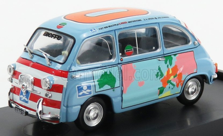 Brumm Fiat 600d Multipla - Graziano Rossi Motorhome 1960 1:43 svetlomodrá