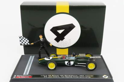 Brumm prom Lotus F1 25 N 4 Víťaz British Gp Silverstone Jim Clark 1963 Majster sveta 1:43 Zelená Žltá