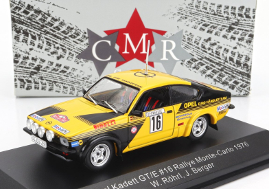 Cmr Opel Kadett C Gt/e (nočná verzia) N 16 4th Rally Montecarlo 1976 Walter Rohrl - Jochen Berger 1:43 Žltá čierna