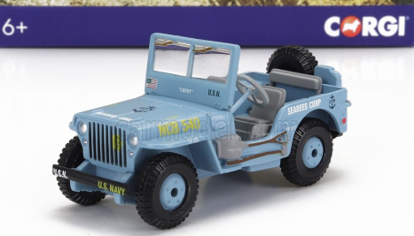 Corgi Jeep Willys Seabees Corp Military 1945 - Cm. 7.0 1:43 Svetlomodrá