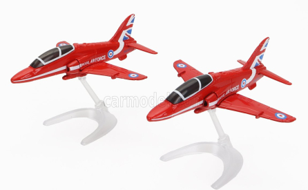 Corgi Sada lietadiel 2x Red Arrows Hawk Raf Kráľovské letectvo 2019 1:100 červená