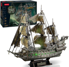 Cubicfun Puzzle Kit 3d z peny L'olandese Volante Veliero Boat Flying Dutchman Con Led /