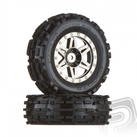 „Dboots“ Sand Scorpion XL predné kolesá, čierne/chróm disky, nalepené, (2 ks)