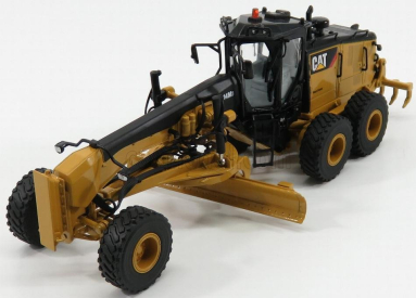 Dm-models Caterpillar Cat14m3 Ruspa Livellatrice Gommata - škrabací traktor, motorový grejder 1:50 žltá čierna