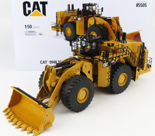 Dm-models Caterpillar Cat994k Ruspa Gommata - škrabací traktor - kolesový nakladač - konfigurácia Rock 1:50 žltá čierna