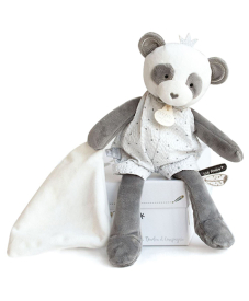 Doudou Gift - plyšová panda s dekou 28 cm