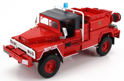 Edicola Acmat Tpk 4x4 Tanker Truck 1985 - Hasičské auto - Vigili Del Fuoco - Feuerwehr 1:43 Červená biela sivá