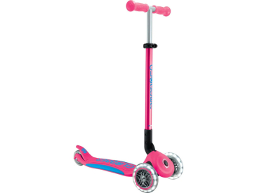 Globber - Scooter Primo Plus Lights V2 skladací Fuchsia/Sky Blue