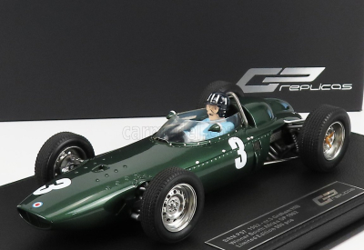 Gp-repliky BRM F1 P57 Brm Team N 3 Winner South Africa World Champion (with Pilot Figure) 1962 Graham Hill - Con Vetrina - With Showcase 1:18 Green Met