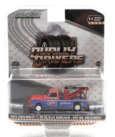 Greenlight Chevrolet C-30 Pick-up Stp Oil Treatment Carro Attrezzi - Wrecker Road Service 1971 1:64 Modrá červená