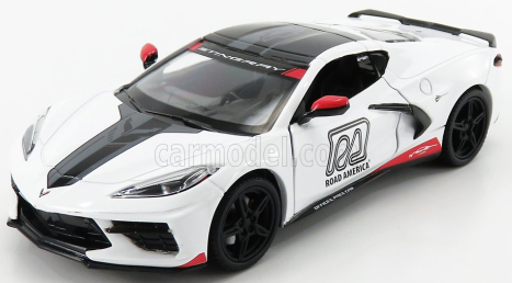 Greenlight Chevrolet Corvette C8 Official Pace Car Road America 2020 1:24 biely