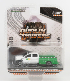 Greenlight Chevrolet Silverado 3500 Double Cabine Pick-up Odpad 2018 1:64 bielo-zelený