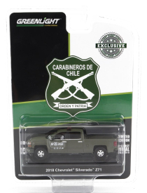 Greenlight Chevrolet Silverado Z71 Pick-up Police Carabineros De Chile 2018 1:64 Vojenská zelená