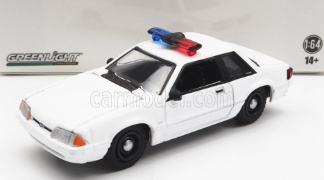 Greenlight Ford usa Mustang Ssp Police 1987 1:64 biely