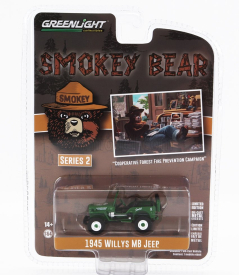 Greenlight Jeep Willys Mb Open 1945 - Smokey Bear 1:64 Zelená