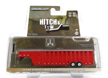 Greenlight Trailer Rimorchio 26 Foot Livestock 2-axle 2000 1:64 Red