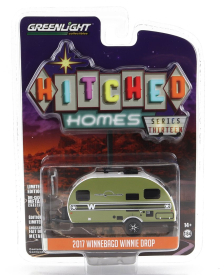 Greenlight Trailer Winnebago Winnie Drop Roulotte 2017 1:64 zelená biela