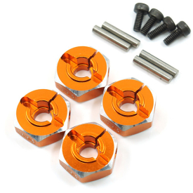 Hliníkové HEX objímky 12x5mm, 4ks, oranžové