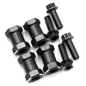 Hliníkový šesťhranný adaptér 20 mm offset pre 12 mm HEX, 4 ks, čierny