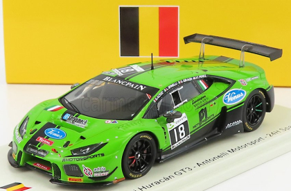 Iskrový model Lamborghini Huracan Gt3 Team Antonelli Motorsport N 18 24h Spa 2018 J.perez - G.giraudi - L.spinelli - G.altoe 1:43 Zelená