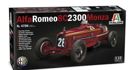 Italeri Alfa romeo F1 8c 2300 Monza N 28 Winner Monaco Gp 1932 Tazio Nuvolari 1:12 červená