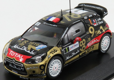 Ixo-models Citroen Citroen Ds3 Abu Dhabi Wrc N 1 Rally Francúzsko 2013 S.loeb - D.elena 1:43 Matná čierna zlatá červená