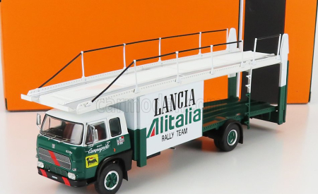 Ixo-models Fiat 673 Truck Car Transporter Team Lancia Alitalia Rally 1976 1:43 zelená biela