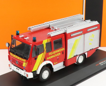 Ixo-models Mercedes benz Lf16/12 Duoble Cabine Truck Feuerwehr Hannover 1995 1:43 Červená biela strieborná