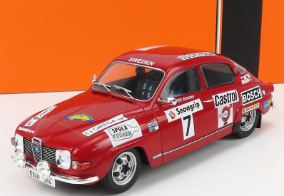 Ixo-models Saab 96 V4 N 7 Rally Švédsko 1973 P.eklund - R.carlsson 1:18 Červená