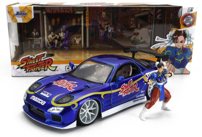 Jada Mazda Rx-7 s postavičkou Chun-li 1993 1:24 modrá