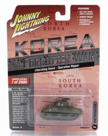 Johnny lightning Tank M4a3 Sherman Military Korea 1944 1:64 Vojenská zelená