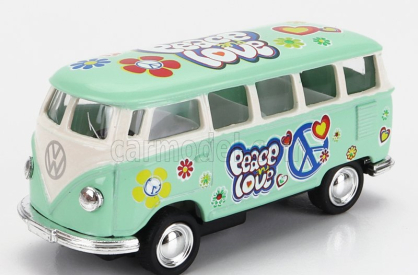 Kinsmart Volkswagen T1 Samba Minibus Flower 1962 - bez krabice 1:64 Svetlozelená