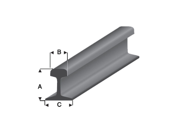 Koľajnica Raboesch H0/TT 1,95x1,05x1,8 mm 1m (10)