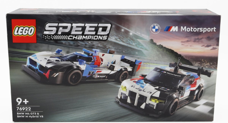 Lego BMW Lego - Sada 2x Team M-motorsport 4-series M4 Gt3 + M Hybrid V8 2023 - 676 Pezzi - 676 dielikov Modrá biela čierna červená