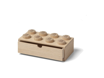 LEGO Wood drevený stolný box 8 so zásuvkou dub