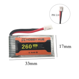 LiPo batéria 3,7V 260mAh 30C - JST-PH 2.0