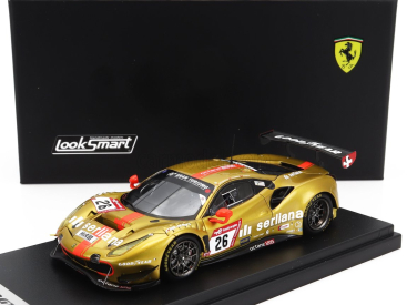 Looksmart Ferrari 488 Gt3 Evo 3.9l Turbo V8 Team Octane126 Serliana N 26 Pole Position 24h Nurburgring 2022 Bjorn Grossmann - Jonathan Hirschi - Luca Ludwig - Simon Trummer 1:43 Gold Met